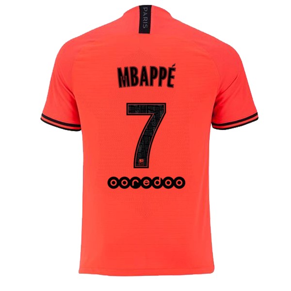 JORDAN Camiseta Paris Saint Germain NO.7 Mbappe Segunda equipación 2019-2020 Naranja